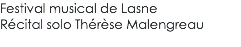Festival musical de Lasne Récital solo Thérèse Malengreau 